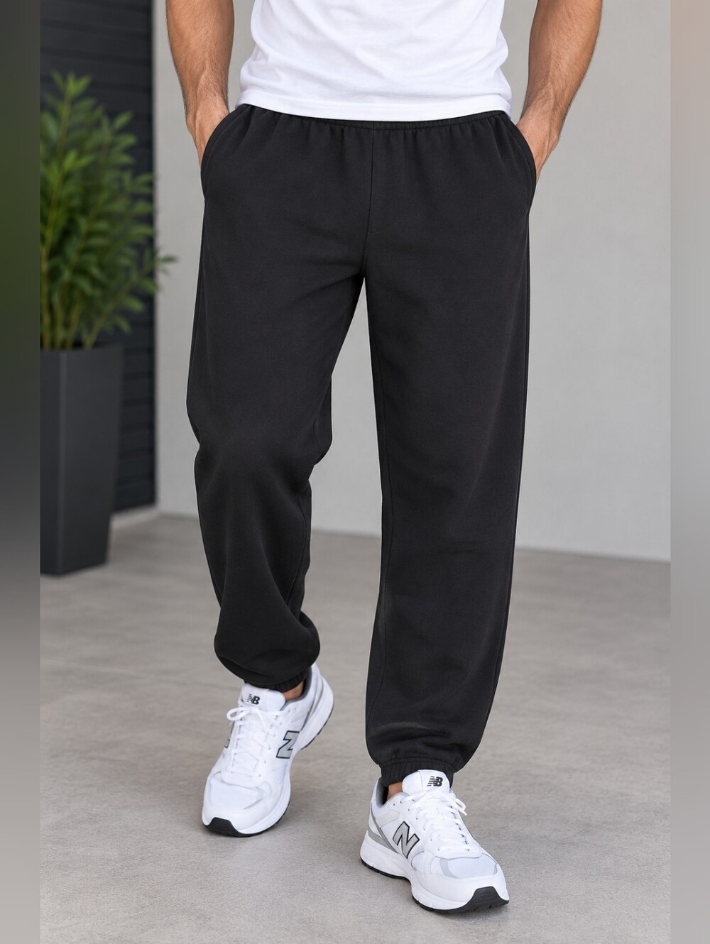 Athletic Works Men's Small Black Fleece Jogger Sweatpants